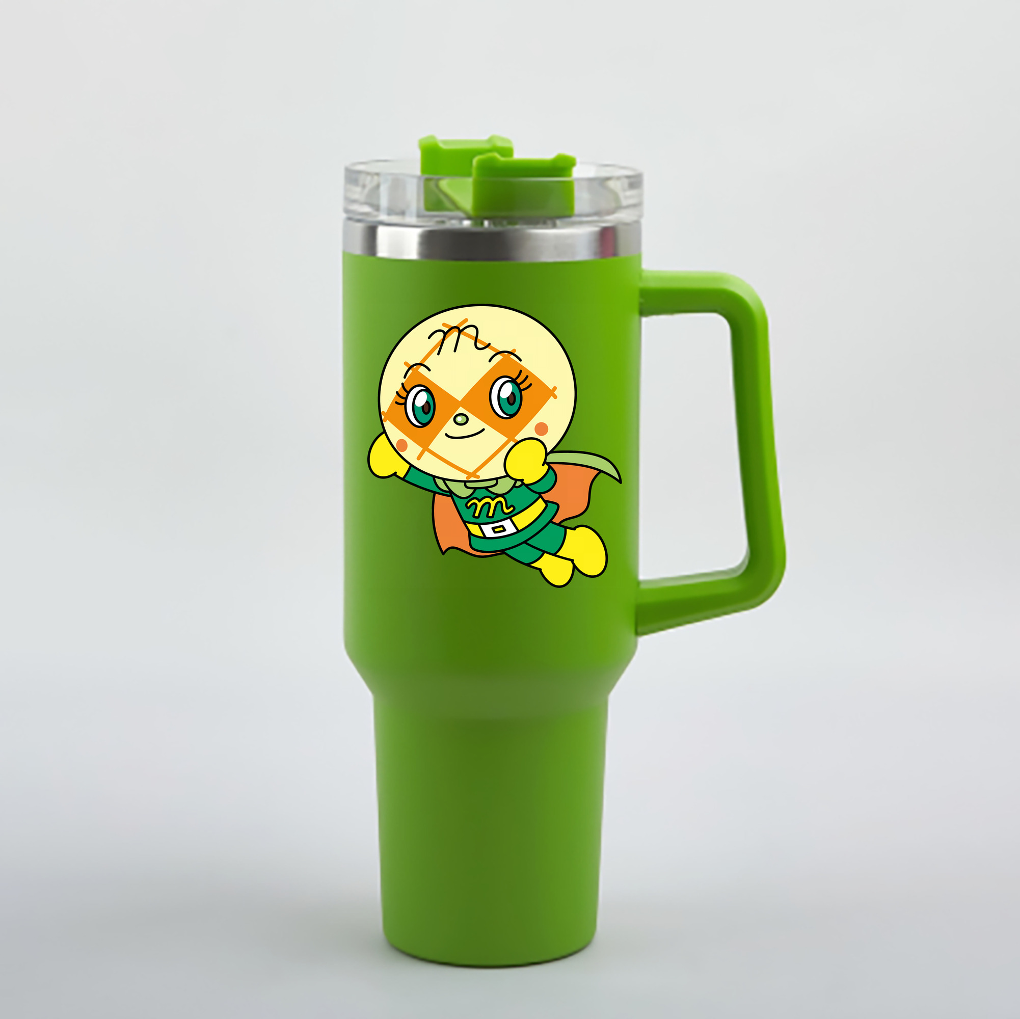 （画像用） アンパンマン Anpanman 1200mL車用タンブラー - クリスタルステッカー（プラスチックストロー付き）